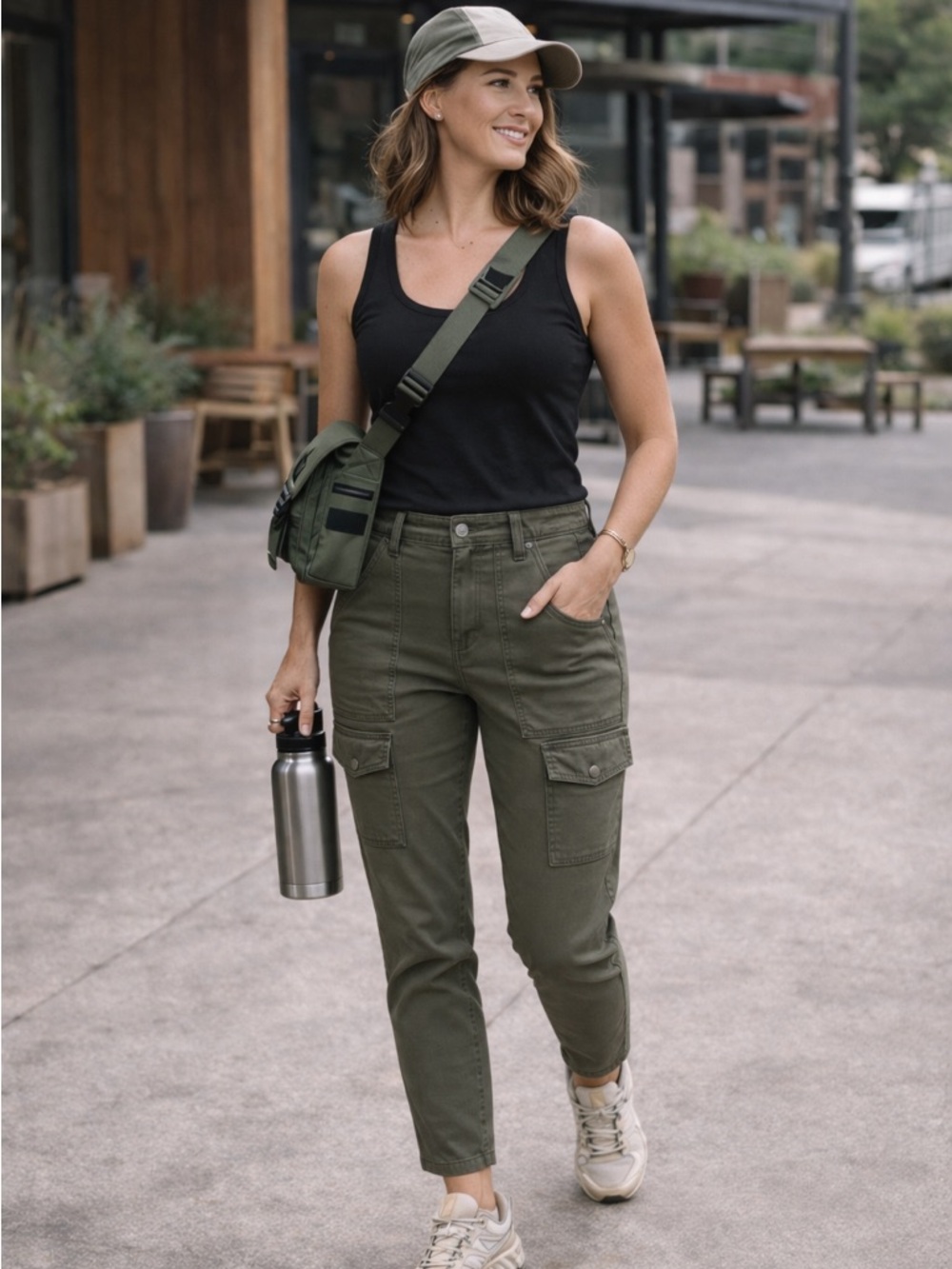 🪖 Joe Fresh Olive Green Slim Cargo Pants | Size 10 | Stretch Cotton |